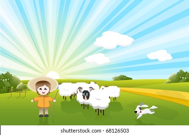 sheep and dog