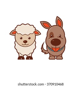 Sheep & Dog. Cute Animal Illustration 8