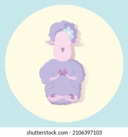 A sheep doing a seated pose asana in yoga vector