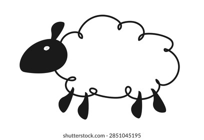 Sheep Doodle Icon. Vector set