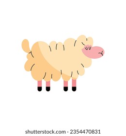 vector de ilustración de garabato de ovino aislado