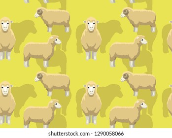 Sheep Dorset Horn Cartoon Background Seamless Wallpaper