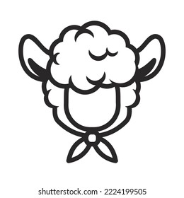 Sheep ear face hoodie head icon on a white background. Vector illustration