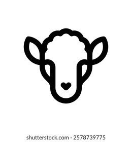 Sheep. Editable stroke vector icon.