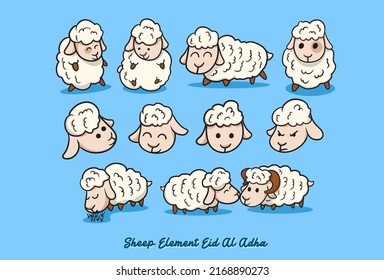 Sheep Element Design for your design easy to change color with layered file, available vector file EPS10