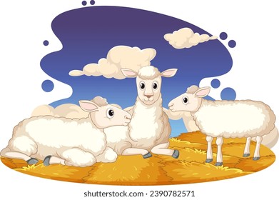 A sheep enjoying a peaceful moment surrounded by hay