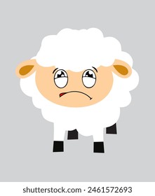 sheep with expression funny sad angry wow vector illustration for download 