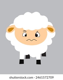 sheep with expression funny sad angry wow vector illustration for download 
