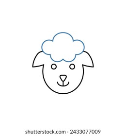 sheep face concept line icon. Simple element illustration. sheep face concept outline symbol design.