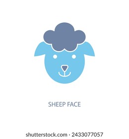 sheep face concept line icon. Simple element illustration. sheep face concept outline symbol design.