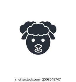 sheep face icon. vector.Editable stroke.linear style sign for use web design,logo.Symbol illustration.