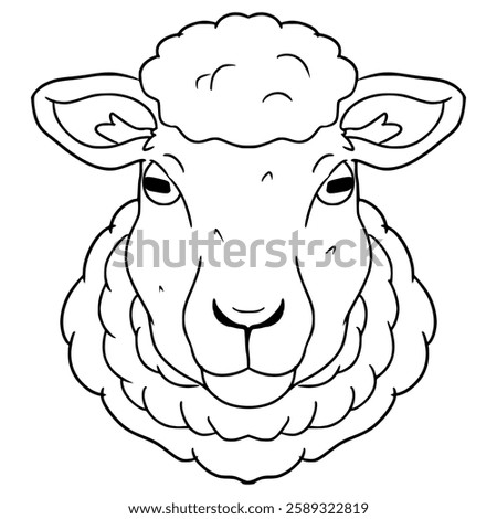 sheep face illustration hand drawn outline vector