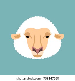 Sheep face isolated. Ewe head. Vector illustration