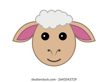 Rosto de ovelha em fundo branco
