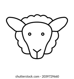 Sheep Face Outline bold Vector Icon which can be easily modified or Edited 