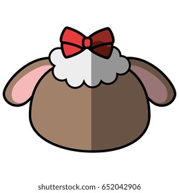 Sheep faceless cartoon