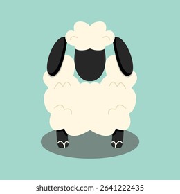 sheep faceless illustration with cute design