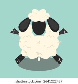 sheep faceless illustration with cute design