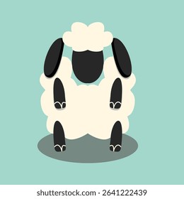 sheep faceless illustration with cute design