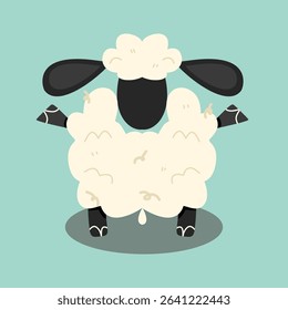 sheep faceless illustration with cute design