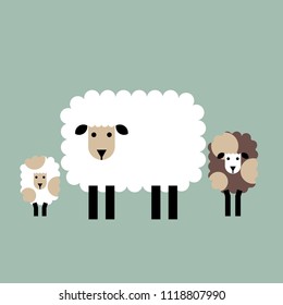 Sheep family icon. Vector illustration