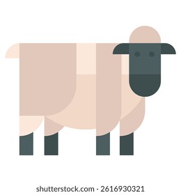 Sheep farm animal in abstract modern geometric style. Creative concept design character. Vector illustration.