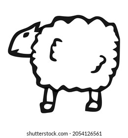 sheep of farm hand drawn illustration