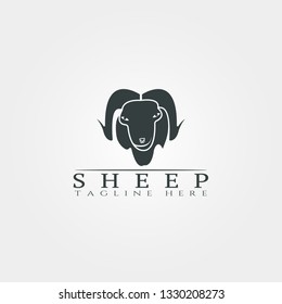 Sheep farm icon template, creative vector logo design, animal husbandry, illustration element