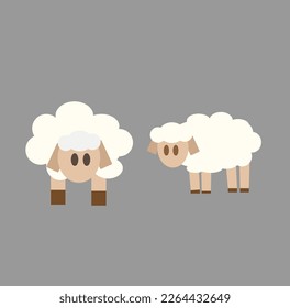 sheep in farm illustration vector 