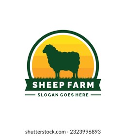 Logo-Design-Vektorgrafik der Schaffarm. Viehlogo, Vektorgrafik