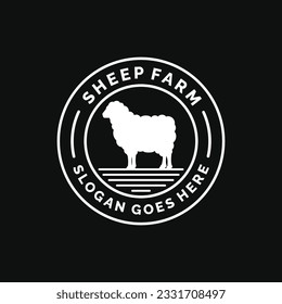 Sheep farm logo design vector. Livestock logo vector