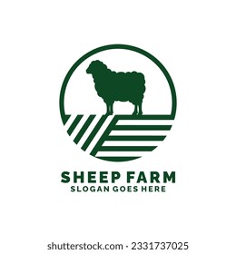 Sheep farm logo design vector. Livestock logo vector