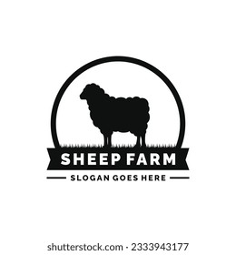 Sheep farm logo design vector. Livestock logo vector