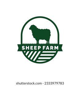 Sheep farm logo design vector. Livestock logo vector