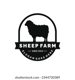 Sheep farm logo design vector. Livestock logo vector