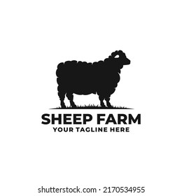 Sheep Farm Logo Vector. Cattle Farm Logo