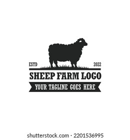 Sheep Farm Logo Vector. Cattle Farm Logo