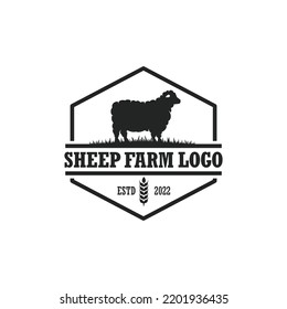 Sheep Farm Logo Vector. Cattle Farm Logo