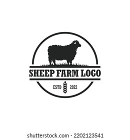 Sheep Farm Logo Vector. Cattle Farm Logo