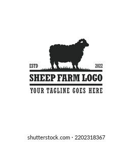 Sheep Farm Logo Vector. Cattle Farm Logo