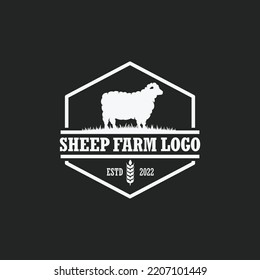 Sheep Farm Logo Vector. Cattle Farm Logo