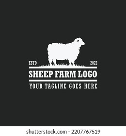 Sheep Farm Logo Vector. Cattle Farm Logo