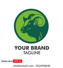 Sheep farm logo. Vector illustration of premium logo with isolated background. 