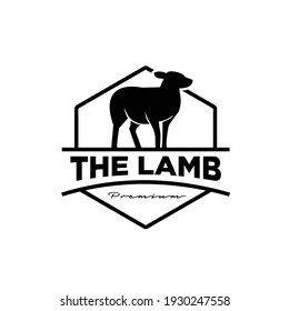 Sheep farm vintage logo icon design