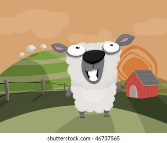 A sheep in a field.