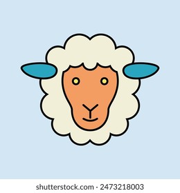 Sheep flat icon. Animal head. Farm sign. Graph symbol for your web site design, logo, app, UI. Vector illustration