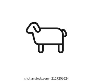 Sheep flat icon. Thin line signs for design logo, visit card, etc. Single high-quality outline symbol for web design or mobile app. Farm animal outline pictogram.