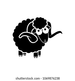 Sheep flat vector icon. Sheep sketch icon for web, mobile and infographics. Hand drawn . Isolated on white background.