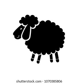 Sheep flat vector icon. Sheep sketch icon for web, mobile and infographics. Hand drawn . Isolated on white background .