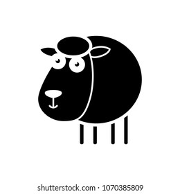 Sheep flat vector icon. Sheep sketch icon for web, mobile and infographics. Hand drawn . Isolated on white background.